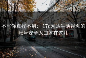 不写你真找不到： 17c网站生活视频的账号安全入口就在这儿