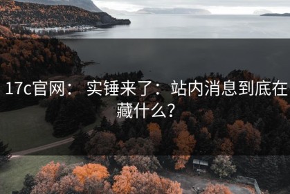 17c官网： 实锤来了：站内消息到底在藏什么？