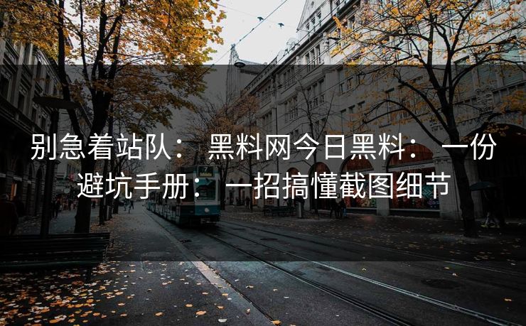 别急着站队： 黑料网今日黑料： 一份避坑手册： 一招搞懂截图细节